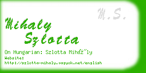 mihaly szlotta business card